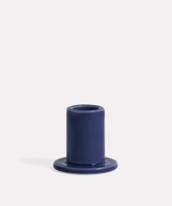 HAY Tube Candle Holder S Midnight Blue