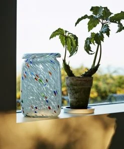 Deals π HAY Roll Neck White Dot Splash Vase π 6 HAY Roll Neck White Dot Splash Vase