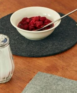HAY Set of 4 Dark Grey Felt Placemats