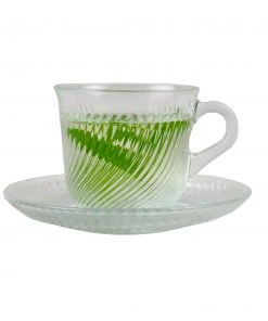 HAY Pirouette Glass Cup & Saucer Set of 2