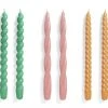 HAY Set of 6 Long Twisted Candles