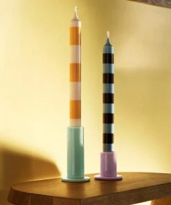 Flash Sale π HAY Stripe Candle Blue/Bordeaux β 6 HAY Stripe Candle Blue/Bordeaux
