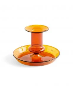 HAY Amber Flare Glass Candlestick