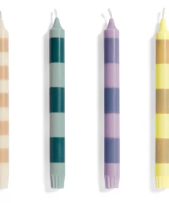HAY Stripe Candle - Steel Blue and Light Blue