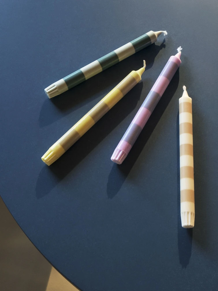 Hot Sale ⌛ HAY Stripe Candle - Beige and Sand ⭐ 7 HAY Stripe Candle - Beige and Sand