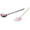 HAY Glass Spoons Round/ Set of 2/ Aubergine & Light Pink