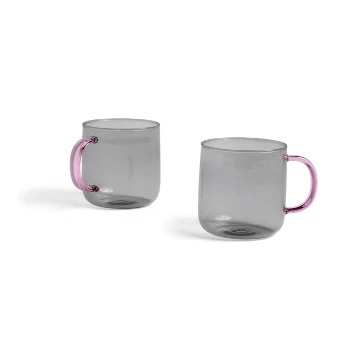 Wholesale β HAY Juego De 2 Tazas Borosilicate Mug Light Grey / Pink π 3 HAY Juego De 2 Tazas Borosilicate Mug Light Grey / Pink