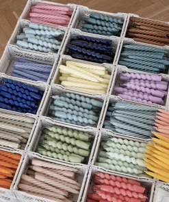 HAY Set of 6 Twisted Candles Grey Beige Citrus Peach