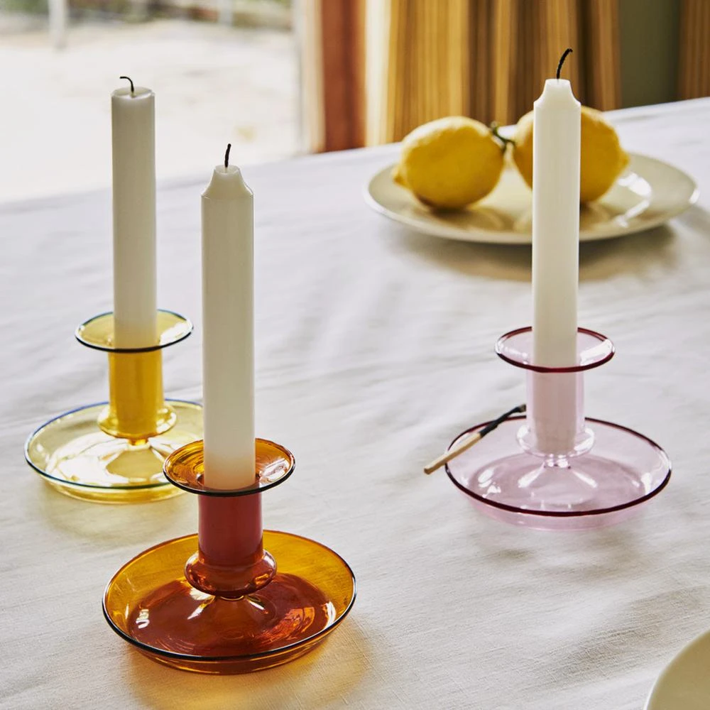 Promo π HAY Flare Candle Holder Amber S π€© 6 HAY Flare Candle Holder Amber S