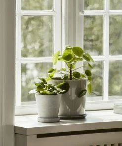 HAY Maceta Flowerpot with Saucer M Grey